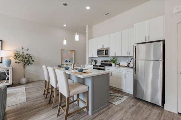 Kitchen with Island and bar stools8 at 200 City View, Provo, UT, 84601